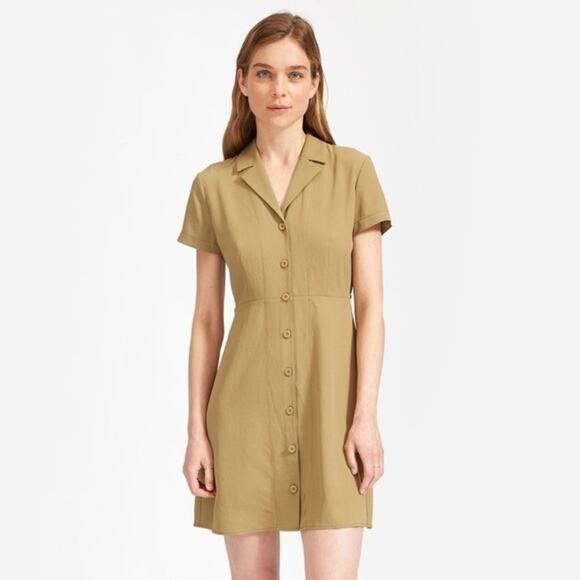 Everlane The Japanese GoWeave Notch Shirtdress Collar Mini Short Sleeve NWT 00 - Picture 8 of 9